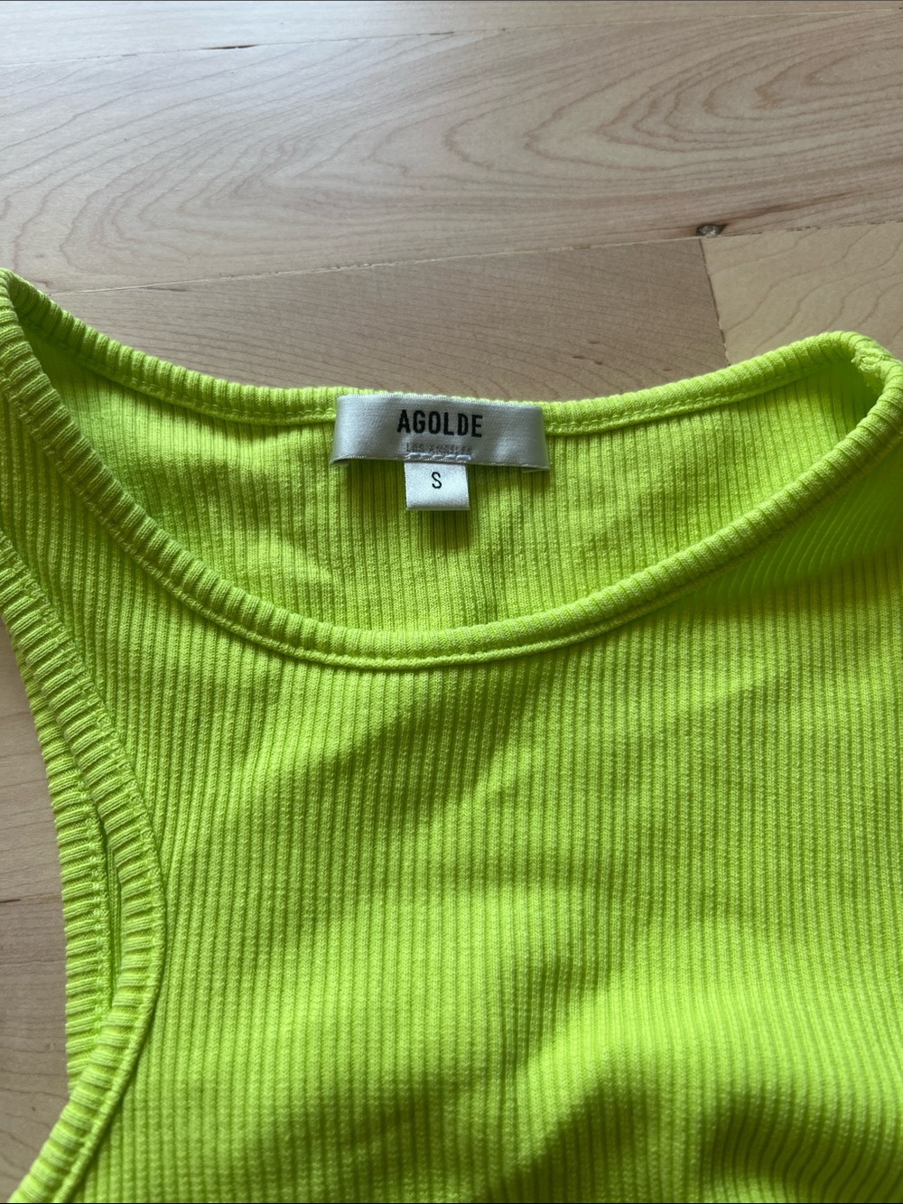 Agolde Neon Lime Ribbed Tank - Picture 2 of 4